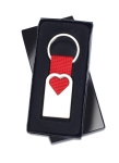 Porta-chaves publicitário com coração cor vermelho segunda vista