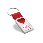 Porta-chaves publicitário com coração cor vermelho vista principal segunda vista