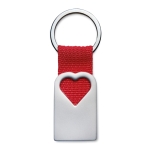 Porta-chaves publicitário com coração cor vermelho quarta vista