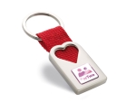 Porta-chaves publicitário com coração cor vermelho vista principal