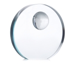 Troféu publicitário com esfera cristal cor transparente