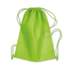 Mochilas publicitárias de cordão de non-woven 80 g/m² Basic cor verde-lima