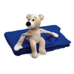 Manta polar personalizada infantil com peluche em forma de ursinho cor azul segunda vista