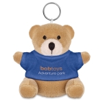 Porta-chaves publicitário com ursinho de peluche com camisola Yogi cor azul vista principal