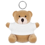 Porta-chaves publicitário com ursinho de peluche com camisola Yogi cor branco