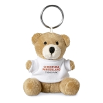 Porta-chaves publicitário com ursinho de peluche com camisola Yogi cor branco vista principal