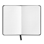 Cadernos personalizados de papel quadriculado cor preto quarta vista