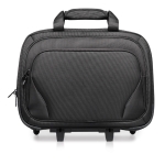 Trolley de poliéster com bolso para laptop Executive 17 cor preto quarta vista