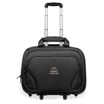 Trolley de poliéster com bolso para laptop Executive 17 cor preto vista principal quinta vista