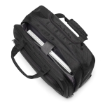 Trolley de poliéster com bolso para laptop Executive 17 cor preto sexta vista