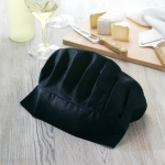 Chapéu de chef publicitário, de algodão cor preto quinta vista conjunto