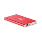 Bateria externa personalizável 4000 mAh cor vermelho segunda vista principal