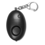 Mini alarme pessoal e porta-chaves cor preto