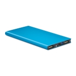 Bateria externa personalizada em alumínio 8.000 mAh Powercard Extra cor azul