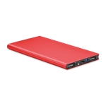 Bateria externa personalizada em alumínio 8.000 mAh Powercard Extra cor vermelho