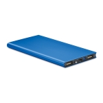 Bateria externa personalizada em alumínio 8.000 mAh Powercard Extra cor azul real