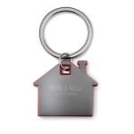 Porta-chaves de merchandising em forma de casa cor vermelho vista principal segunda vista
