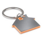 Porta-chaves de merchandising em forma de casa cor cor-de-laranja