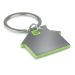 Porta-chaves de merchandising em forma de casa cor verde-lima