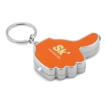Porta-chaves multifunções em forma de mão cor cor-de-laranja vista principal terceira vista