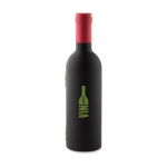Set promocional de vinho em forma de garrafa cor preto vista principal