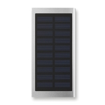 Powerbank solar para brindes de 8.000 mAh Powercard Solarslim cor prateado mate