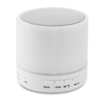 Coluna de som empresarial circular Bluetooth com LED de 3 cores Disco cor branco