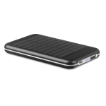 Bateria externa promocional solar 4.000 mAh Powercard Solarcharge cor preto