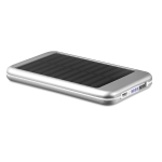 Bateria externa promocional solar 4.000 mAh Powercard Solarcharge cor prateado mate