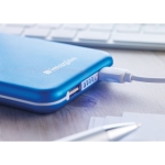 Bateria externa promocional solar 4.000 mAh Powercard Solarcharge cor azul real segunda vista conjunto 2