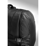 Mochila promocional para portátil de 15'' com detalhes ripstop City cor preto sexta vista