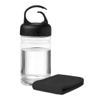 Garrafa publicitária de tritan pequena com toalha 300ml FitStyle cor preto terceira vista