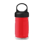 Garrafa publicitária de tritan pequena com toalha 300ml FitStyle cor vermelho