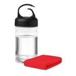 Garrafa publicitária de tritan pequena com toalha 300ml FitStyle cor vermelho segunda vista