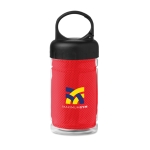 Garrafa publicitária de tritan pequena com toalha 300ml FitStyle cor vermelho vista principal