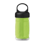 Garrafa publicitária de tritan pequena com toalha 300ml FitStyle cor verde-lima