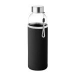 Garrafas de vidro com manga de neoprene 500ml Downtown cor preto