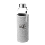 Garrafas de vidro com manga de neoprene 500ml Downtown cor cinzento vista principal