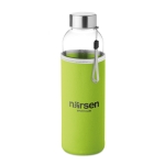 Garrafas de vidro com manga de neoprene 500ml Downtown cor verde-lima vista principal