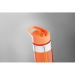 Garrafa promocional de tritán com boquilha cor cor-de-laranja transparente segunda vista