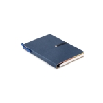Completo set de caderno promocional A5 cor azul segunda vista