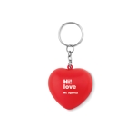 Porta-chaves promocional com coração cor vermelho vista principal
