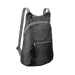 Mochilas dobráveis com ripstop e bolso frontal Basic Fold cor preto