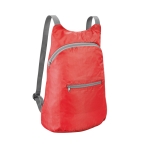 Mochilas dobráveis com ripstop e bolso frontal Basic Fold cor vermelho