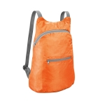 Mochilas dobráveis com ripstop e bolso frontal Basic Fold cor cor-de-laranja