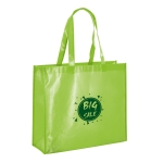 Sacos baratos non-woven com laminado brilhante 110 g/m2 Colors cor verde-claro imagem com logo