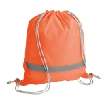 Mochilas de cordão com elementos refletores NightShift cor cor-de-laranja