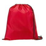 Mochila com cordas personalizável clássica 210D Midtown cor vermelho primeira vista