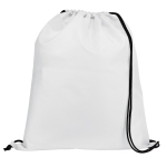 Mochila com cordas personalizável clássica 210D Midtown cor branco primeira vista