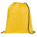 Mochila com cordas personalizável clássica 210D Midtown cor amarelo primeira vista